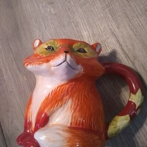 Pier 1 Imports hand painted fox mug